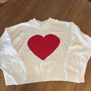 GAP Crewneck Sweater with Red Heart